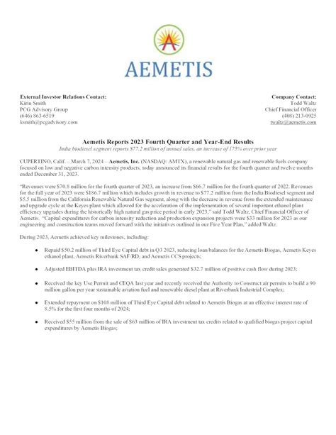 Aemetis: Q4 Earnings Snapshot